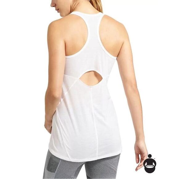 ATHLETA White Cutout Repetition Tank Sz L - Picture 1 of 11